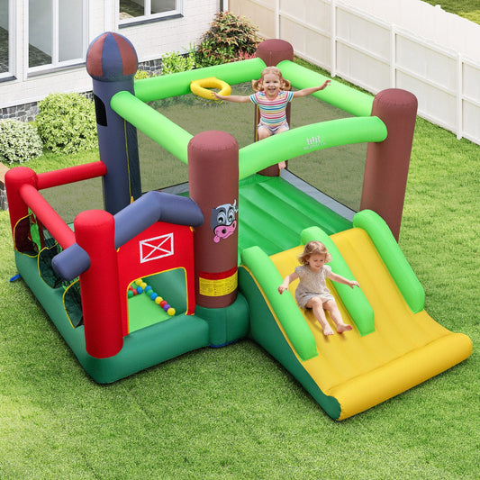 Kids Castle Slide Bouncer with 750W Blower and Dual Slides - Tampa Home & Garden Store