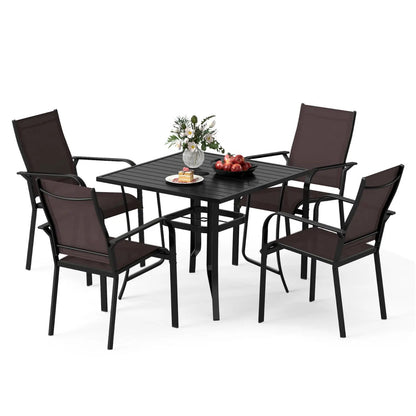 5 Piece Patio Dining Set for Four with Chairs