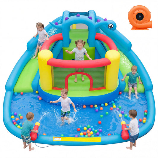 Dinosaur-themed Kids Inflatable Bounce House Inflatable Water Slide Park - Tampa Home & Garden Store