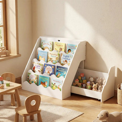 2 in 1 Kids Bookshelf and Toy Storage Organizer