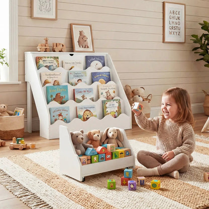 2 in 1 Kids Bookshelf and Toy Storage Organizer