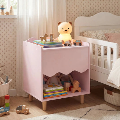 Toddler Scalloped Side Table With Open Storage