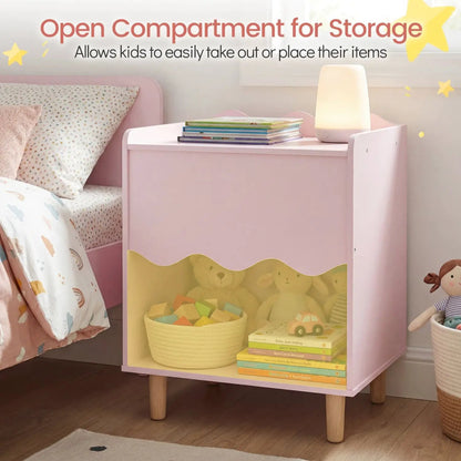 Toddler Scalloped Side Table With Open Storage