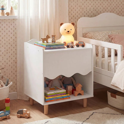 Toddler Scalloped Side Table With Open Storage