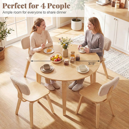Rubber Wood 3 Piece Dining Set with Padded Chairs