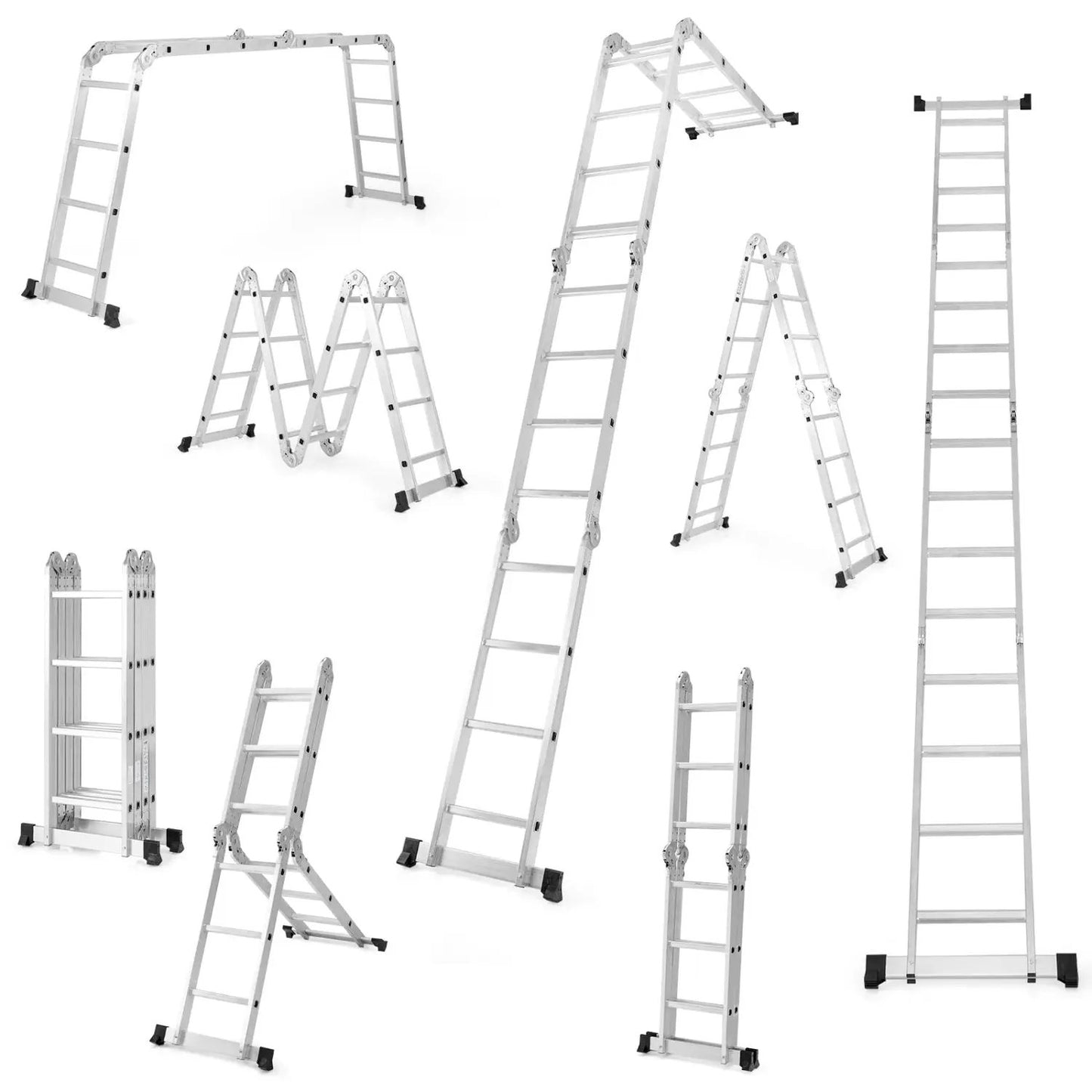 Folding Aluminum Ladder with Safe Locking Hinge
