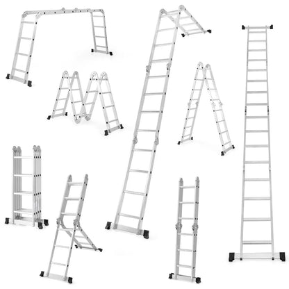 Folding Aluminum Ladder with Safe Locking Hinge