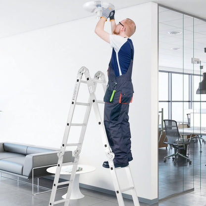Folding Aluminum Ladder with Safe Locking Hinge