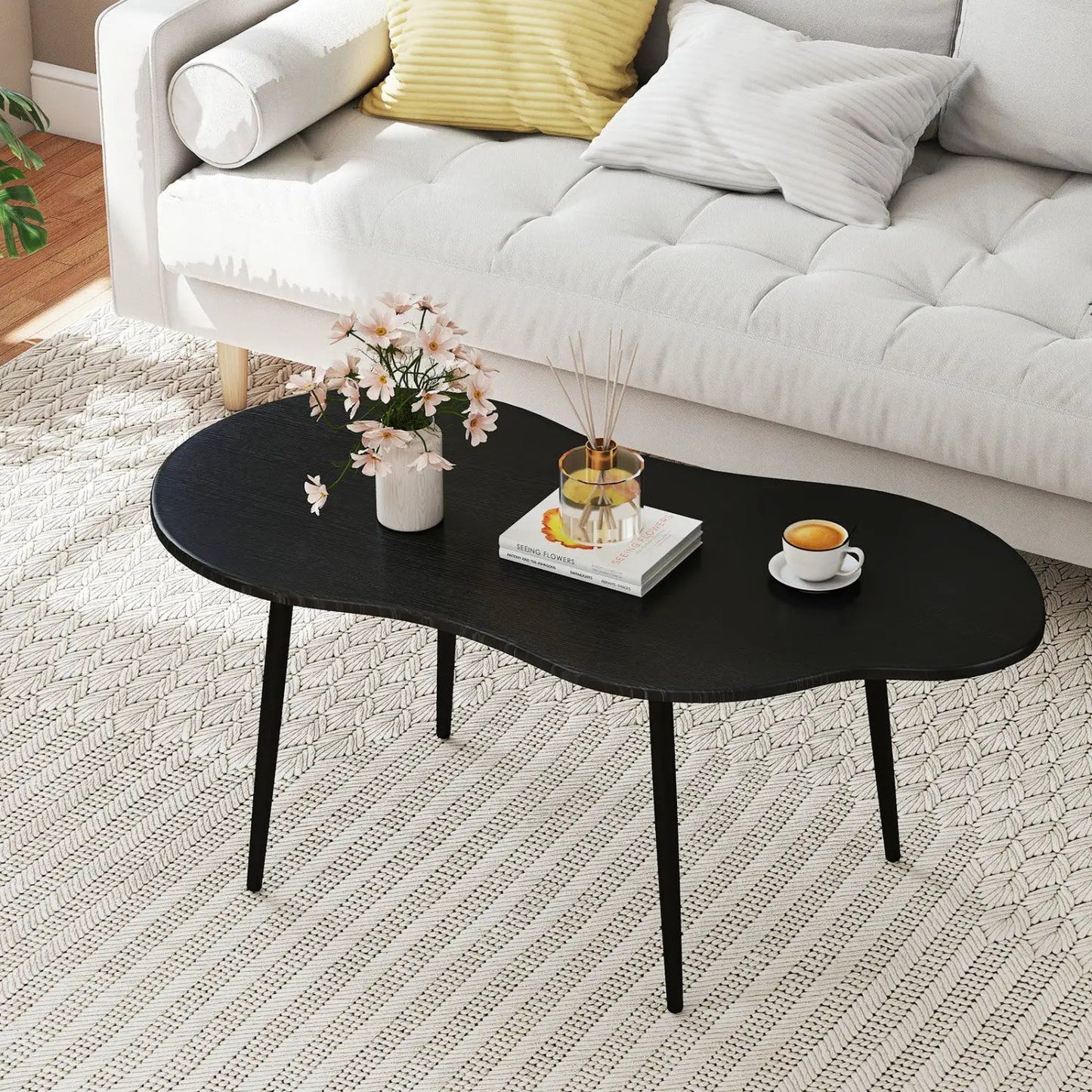 Cloud Shape Coffee Table With Metal Frame