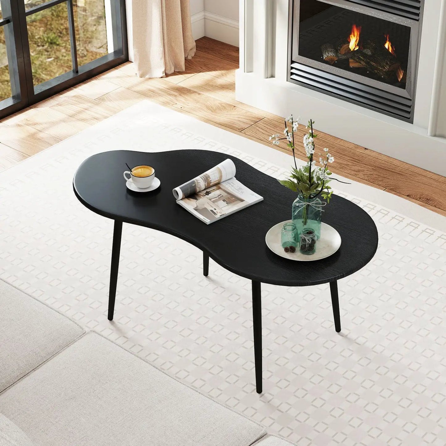 Cloud Shape Coffee Table With Metal Frame