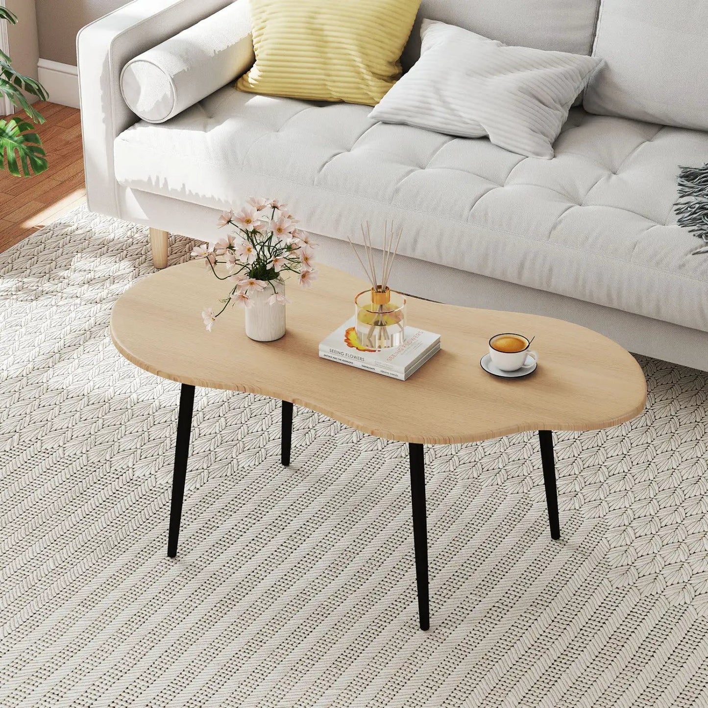Cloud Shape Coffee Table With Metal Frame