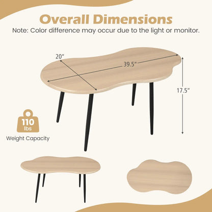 Cloud Shape Coffee Table With Metal Frame