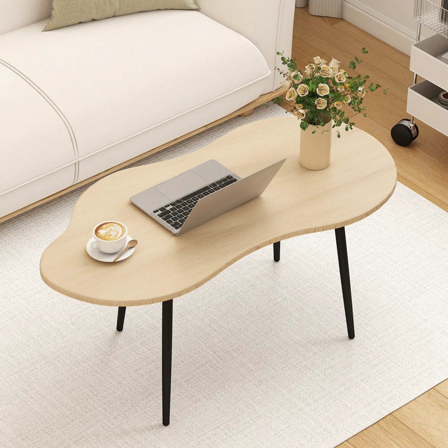 Cloud Shape Coffee Table With Metal Frame