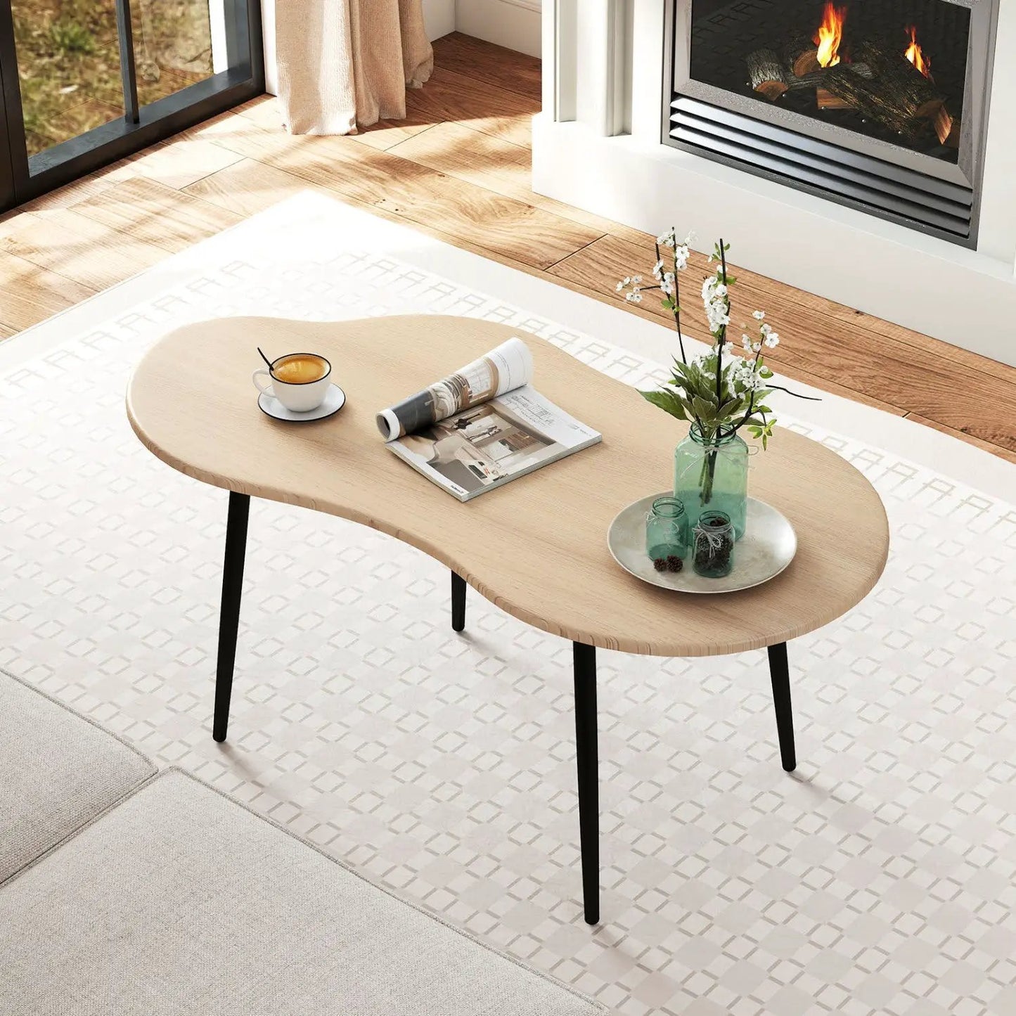 Cloud Shape Coffee Table With Metal Frame