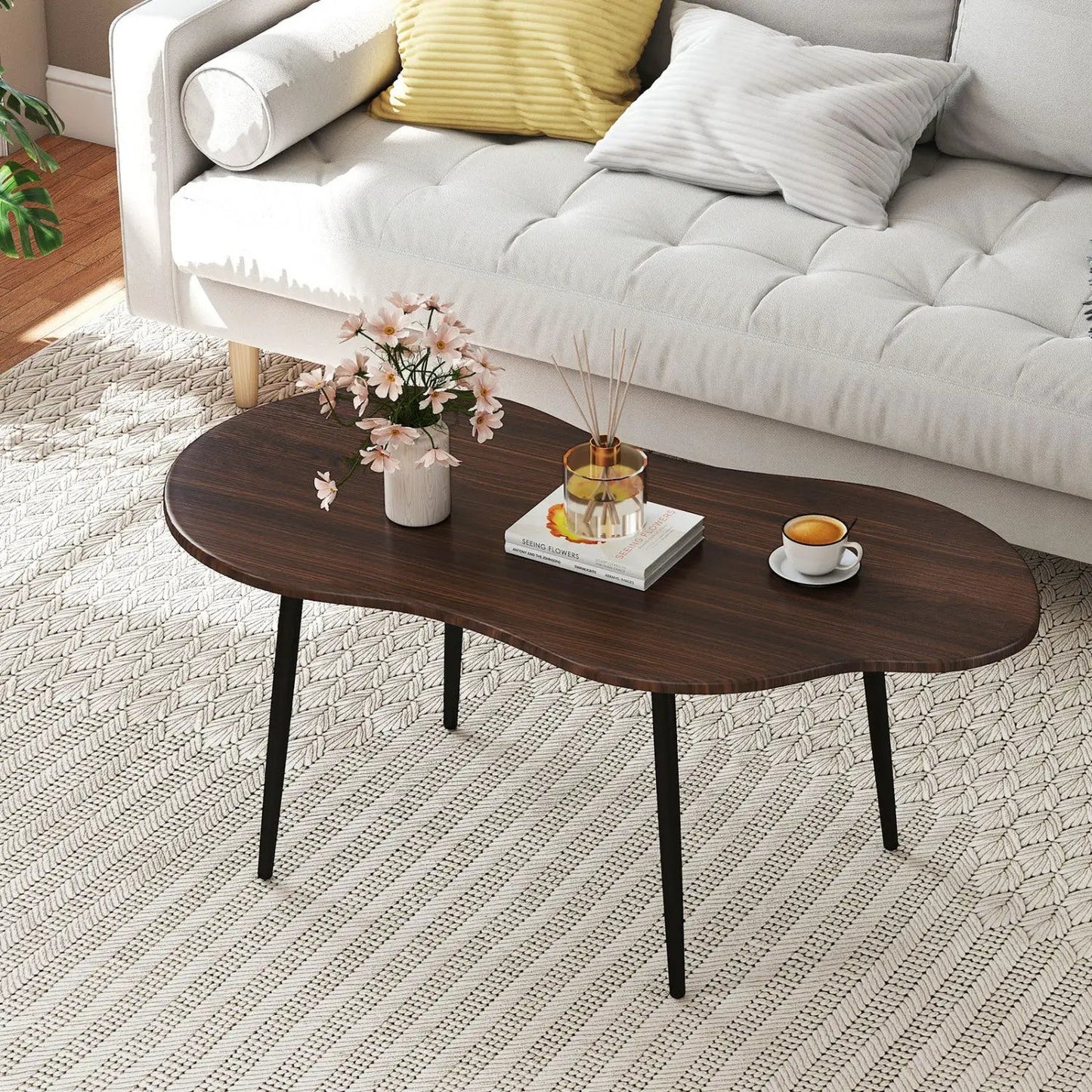 Cloud Shape Coffee Table With Metal Frame