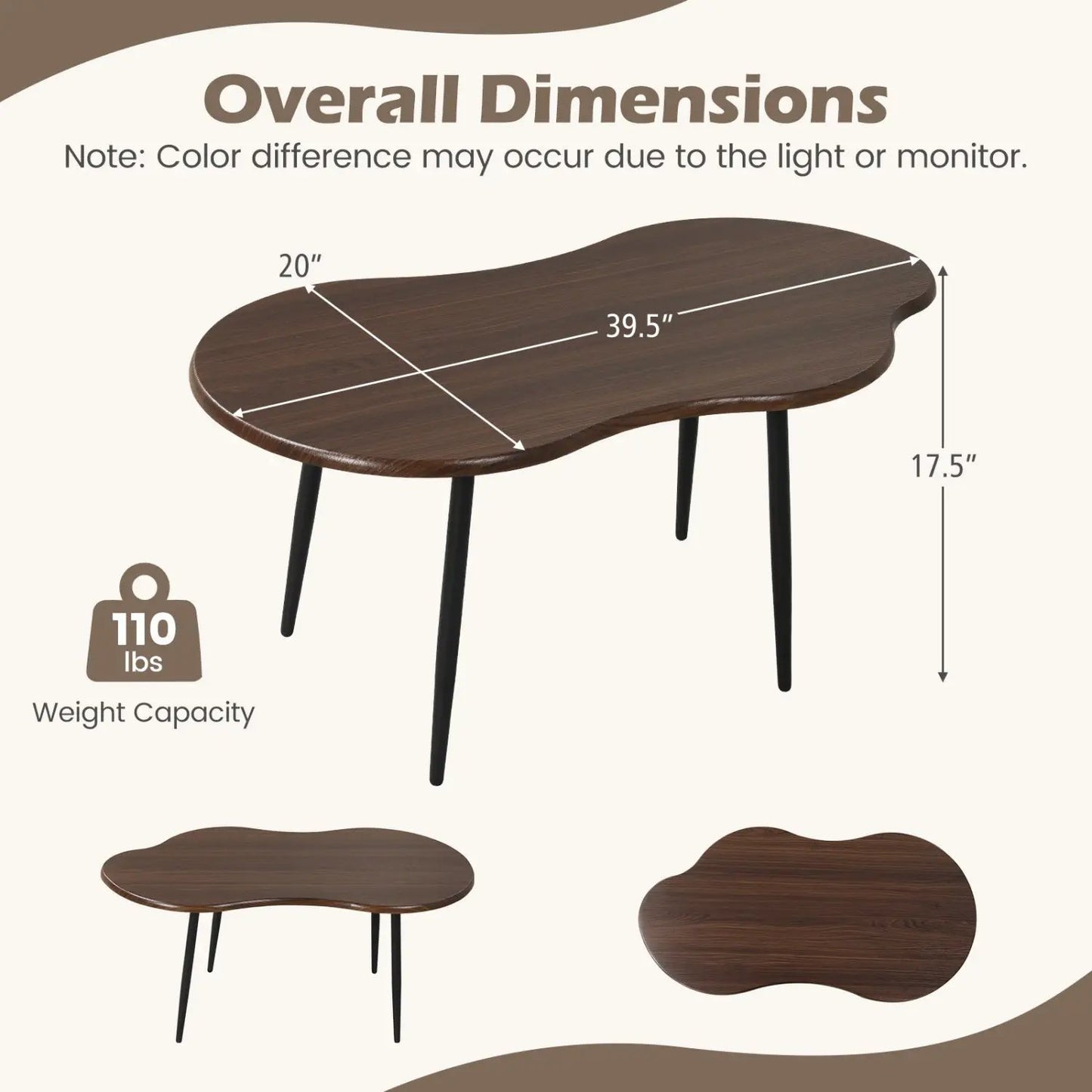 Cloud Shape Coffee Table With Metal Frame