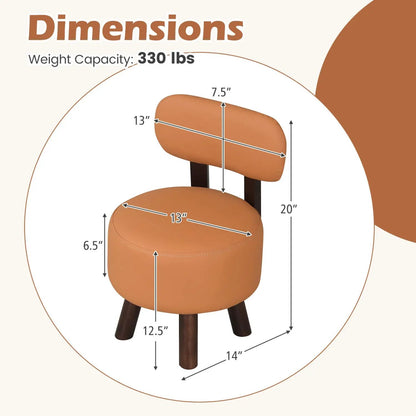 Small Footrest Stools Set of 2 Round Ottomans