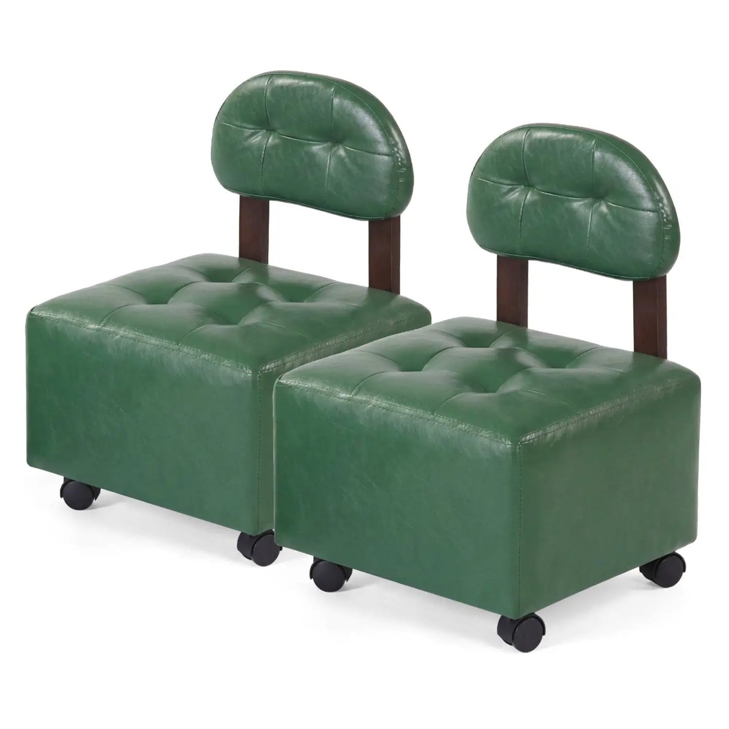 Rolling Footrest Stools Pair With Lockable Wheels
