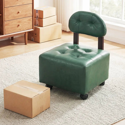 Rolling Footrest Stools Pair With Lockable Wheels