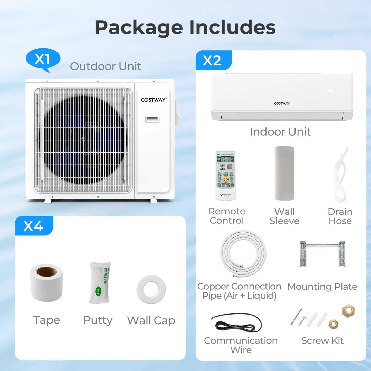UltrEco 24000 BTU 2 Zone Mini Split WiFi Enabled