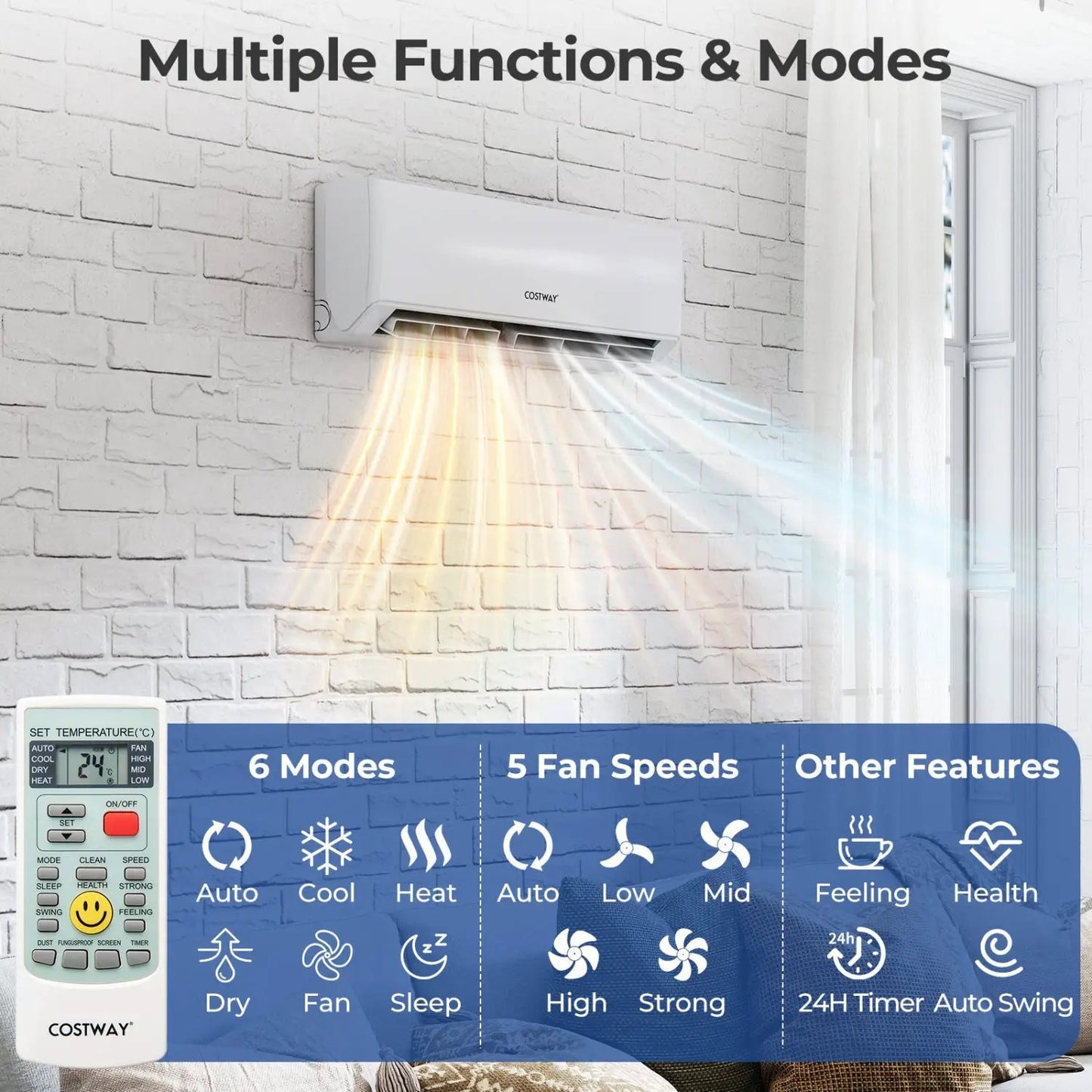 UltrEco 24000 BTU 3 Zone Mini Split Wifi