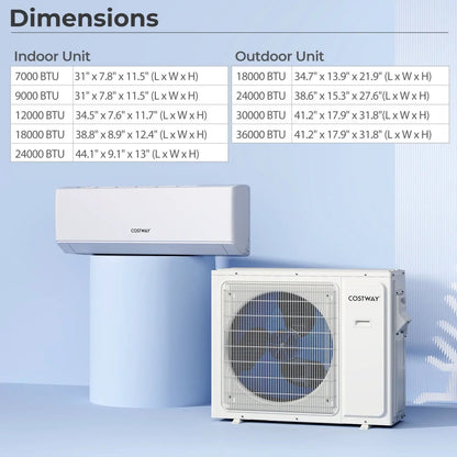 UltrEco 24000 BTU 3 Zone Mini Split Wifi