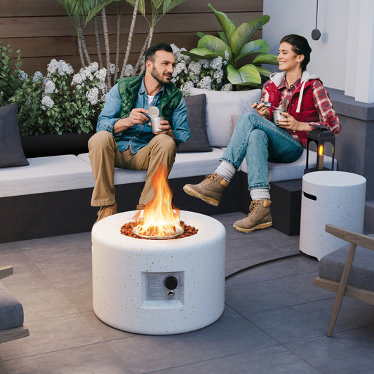 Fire Pit Table Set 40,000 BTU DirectDeals hideaway tank holder speckled exterior on Tampa Home & Garden Store