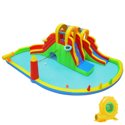 Giant 8-in-1 Bounce House with 2 Long Slides