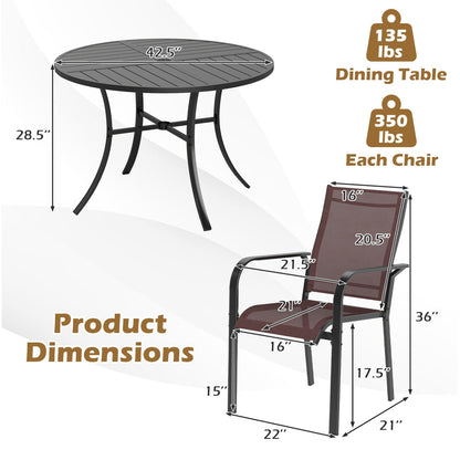 5-piece DirectDeals outdoor patio dining set with 42.5-inch round metal table and four chairs on Tampa Home & Garden Store
