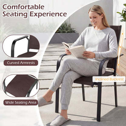 DirectDeals 5-piece patio dining set for 4 with brown cushioned chairs and curved arms on Tampa Home & Garden Store