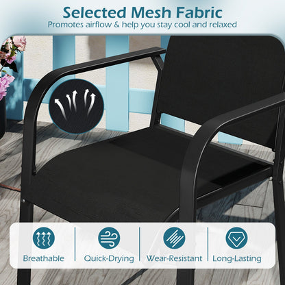 DirectDeals 5-piece outdoor dining set for 4 with black mesh chairs and 42.5-in metal table on Tampa Home & Garden Store