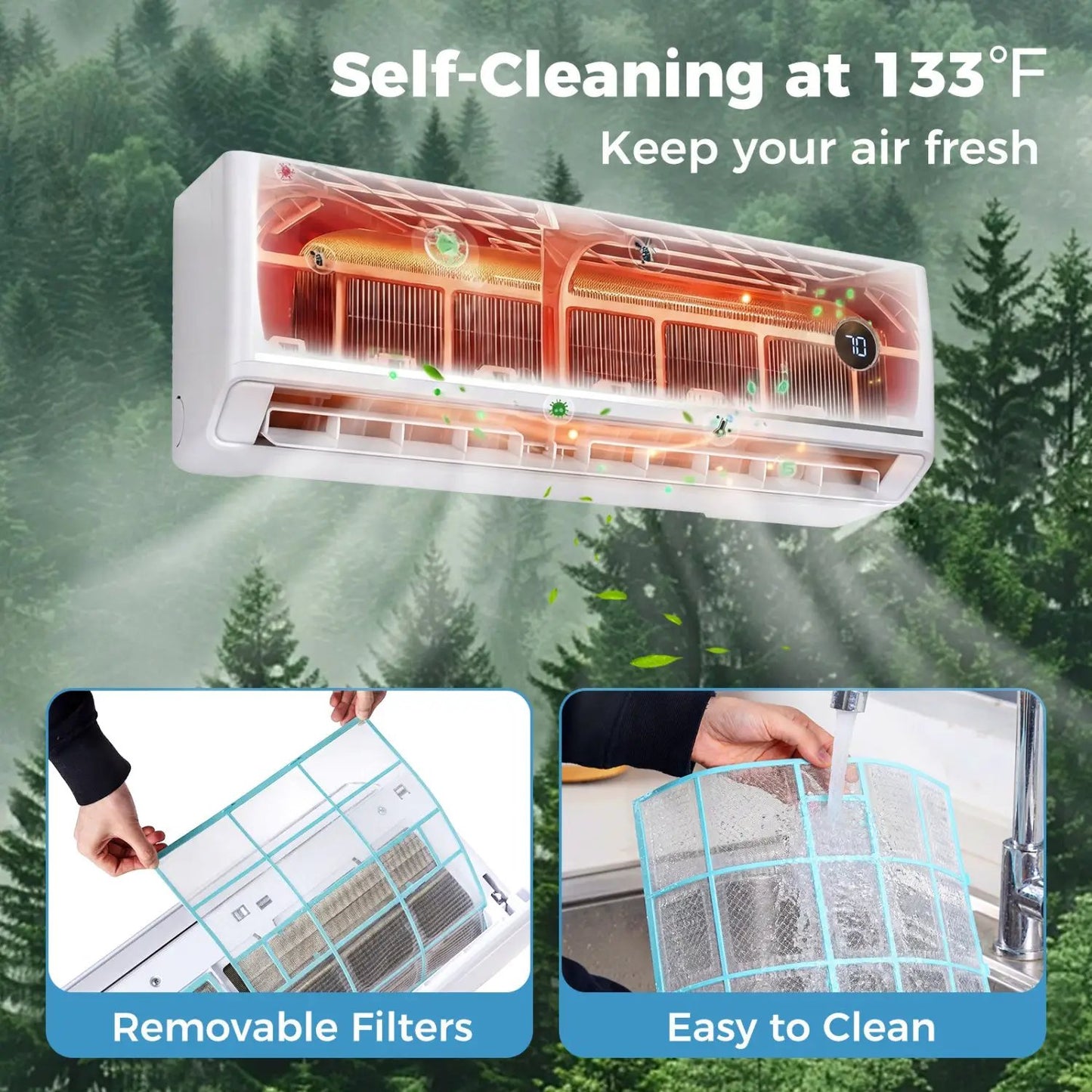 12000 BTU Mini Split AC and Heater with Alexa