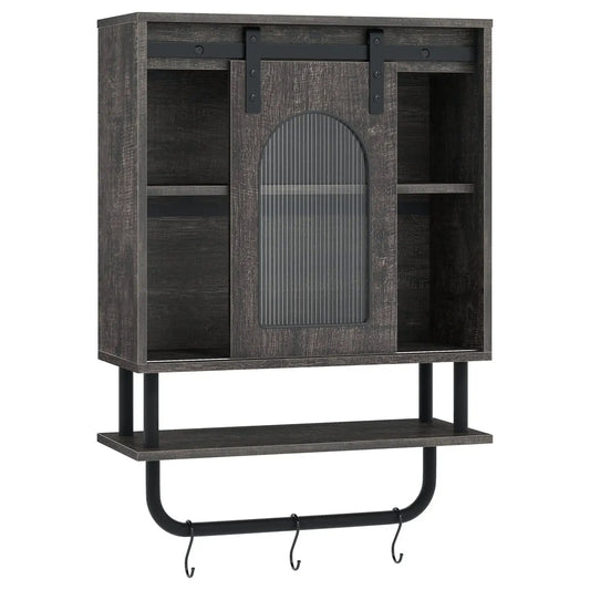 Bathroom Wall Cabinet with Sliding Barn Door