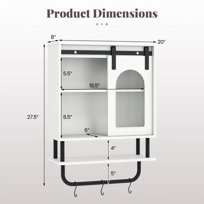 Bathroom Wall Cabinet with Sliding Barn Door