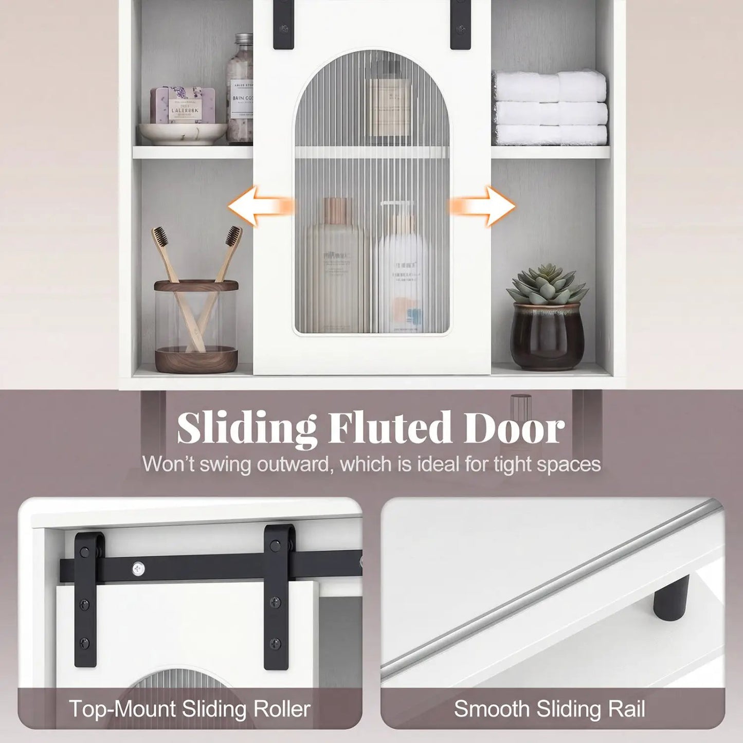 Bathroom Wall Cabinet with Sliding Barn Door
