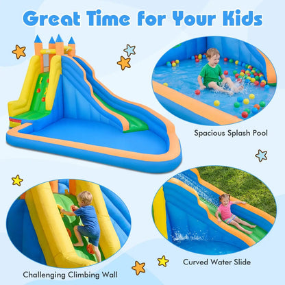 Inflatable Water Slide Curved Slide and Blower
