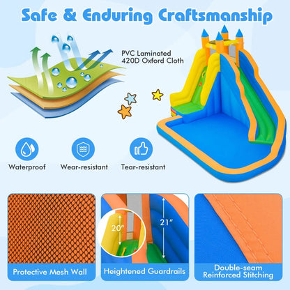 Inflatable Water Slide Curved Slide and Blower