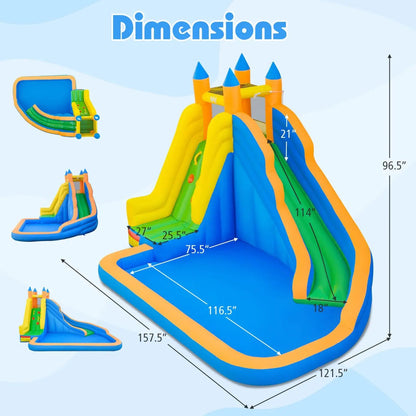 Inflatable Water Slide Curved Slide and Blower