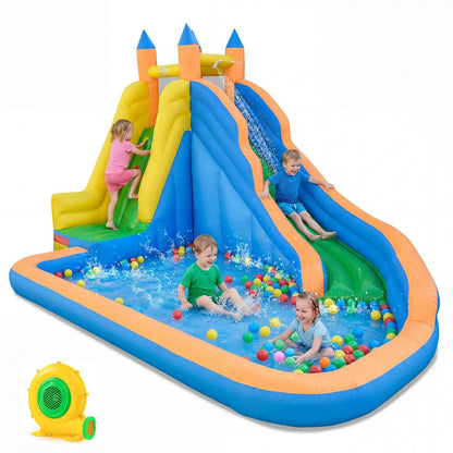 Inflatable Water Slide Curved Slide and Blower