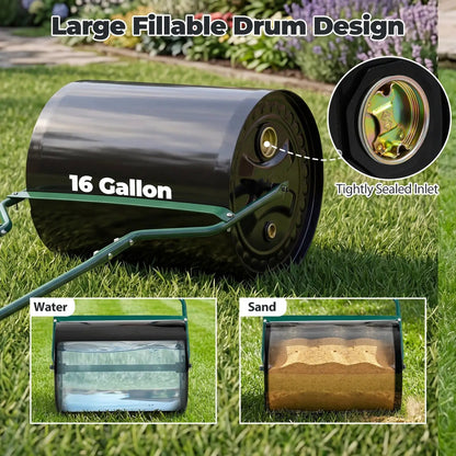 16 Gallon Lawn Roller Water Filled Garden Drum