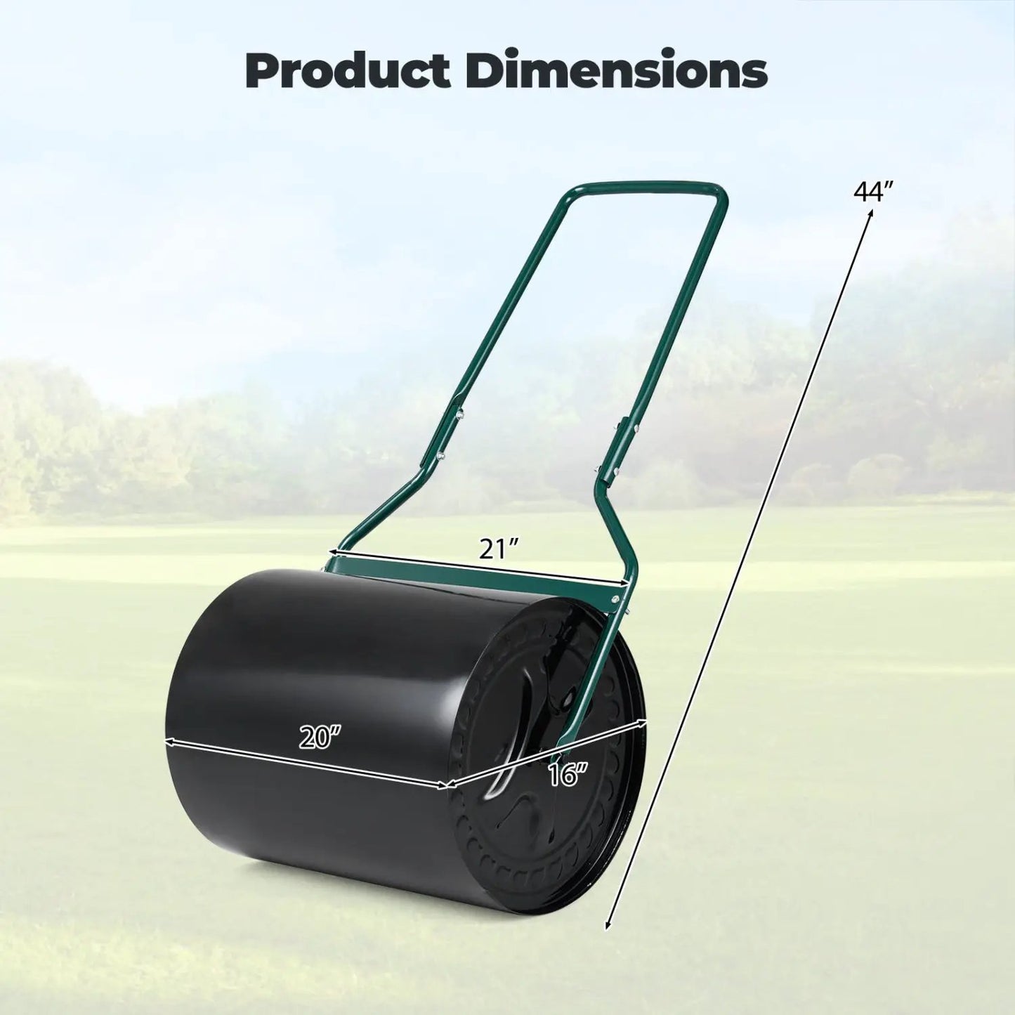 16 Gallon Lawn Roller Water Filled Garden Drum