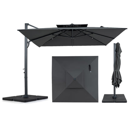 Cantilever Patio Umbrella 10 ft with 220 Lbs Base