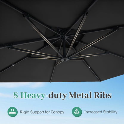 Cantilever Patio Umbrella 10 ft with 220 Lbs Base