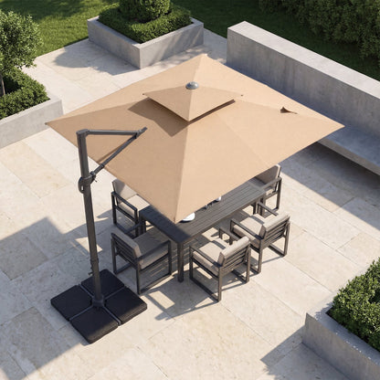 Cantilever Patio Umbrella 10 ft with 220 Lbs Base