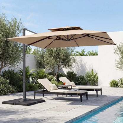 Cantilever Patio Umbrella 10 ft with 220 Lbs Base