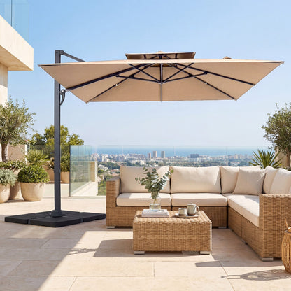 Cantilever Patio Umbrella 10 ft with 220 Lbs Base