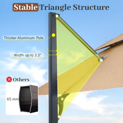 Cantilever Patio Umbrella 10 ft with 220 Lbs Base