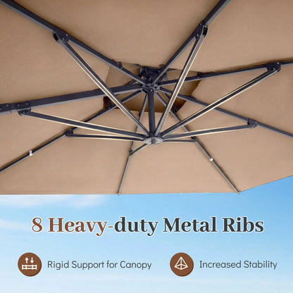 Cantilever Patio Umbrella 10 ft with 220 Lbs Base