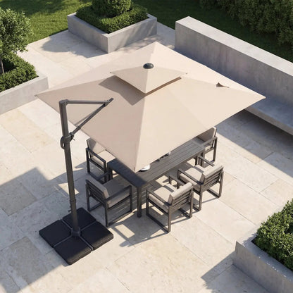 Cantilever Patio Umbrella 10 ft with 220 Lbs Base