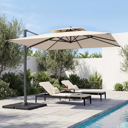 Cantilever Patio Umbrella 10 ft with 220 Lbs Base